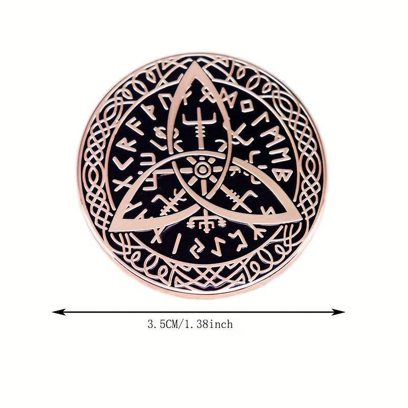 Vintage Viking Triquetra Rune Brooch - Norse Vegvísir Celtic Knotwork Collectible Pin