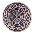Vintage Viking Vegvísir Compass Brooch - Norse Protection Symbol Collectible Pin