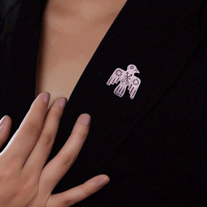 Vintage Navajo Thunderbird Brooch - Native American Tribal Symbol Collectible Pin