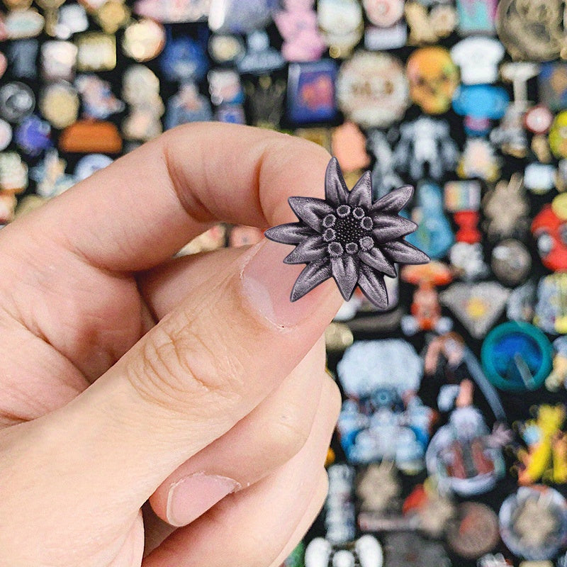 Antique Silver Edelweiss Mountain Troops Brooch - German Military Heritage Pin