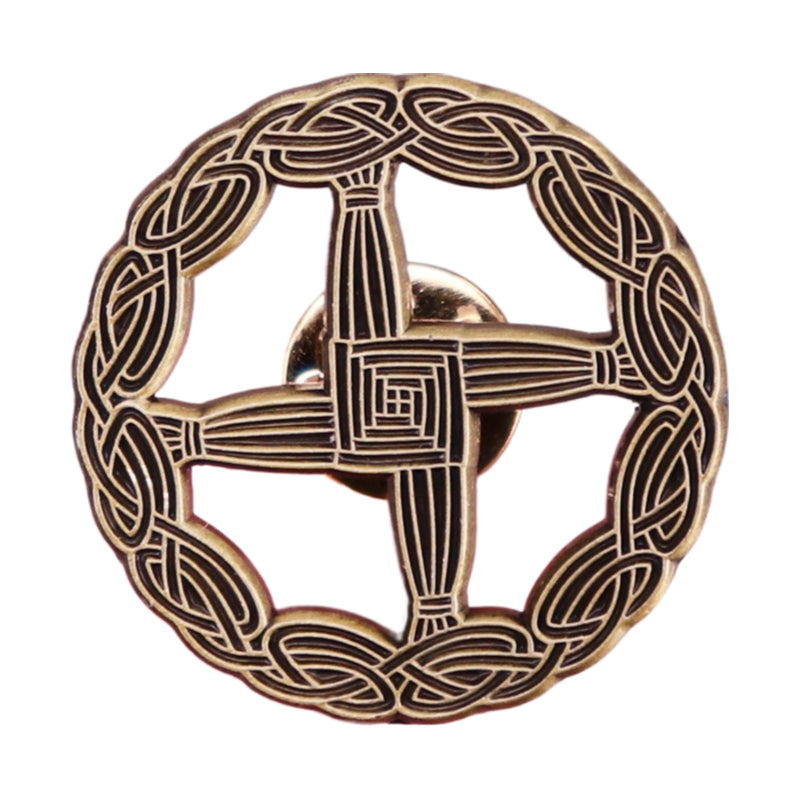 1pc Vintage Celtic Knot Cross Brooch - Antique Brass Norse Viking Jewelry for Men & Women