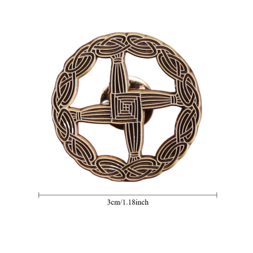 1pc Vintage Celtic Knot Cross Brooch - Antique Brass Norse Viking Jewelry for Men & Women