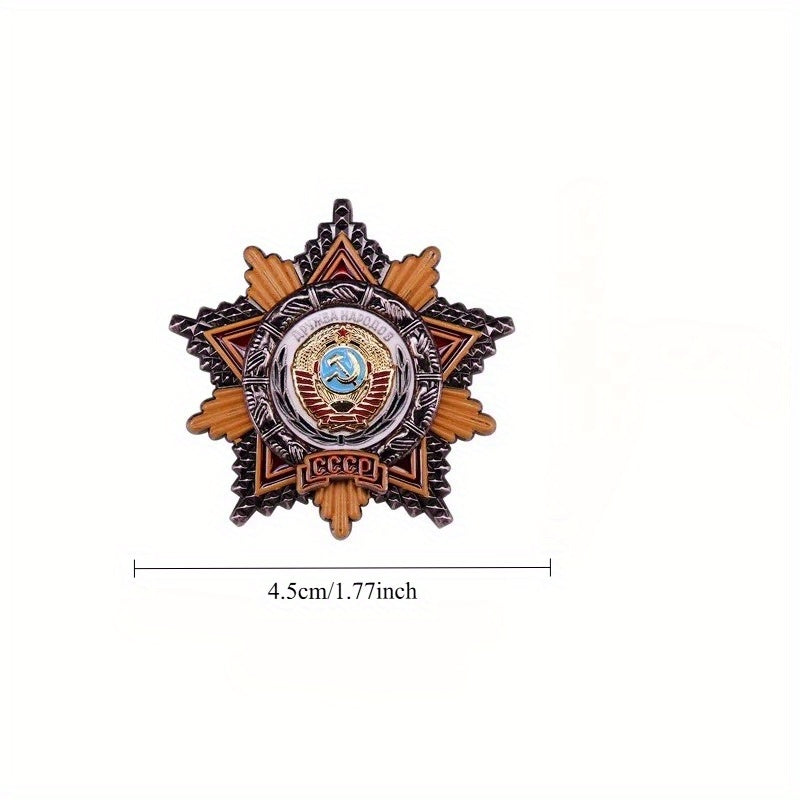 Vintage USSR Friendship of Nations Badge Brooch - Soviet CCCP Military Pin for Collectors