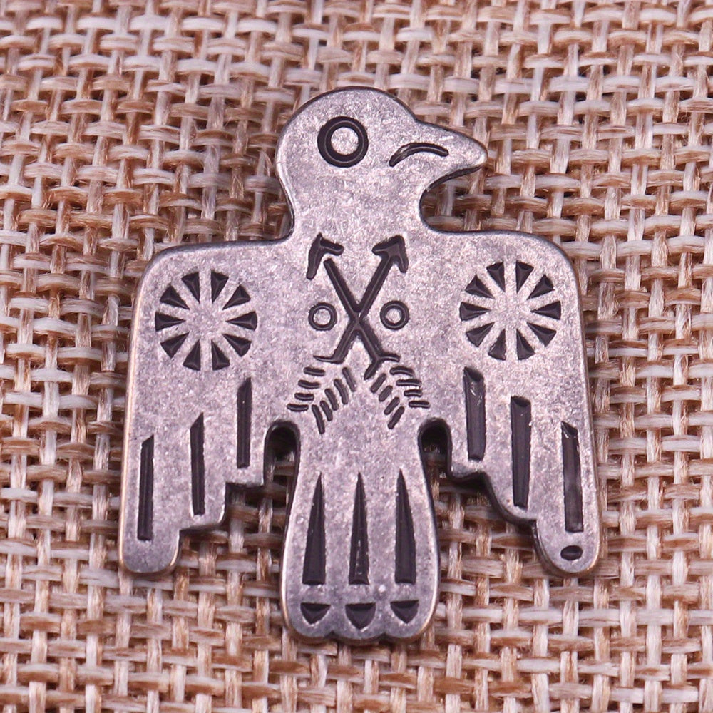Vintage Navajo Thunderbird Brooch - Native American Tribal Symbol Collectible Pin