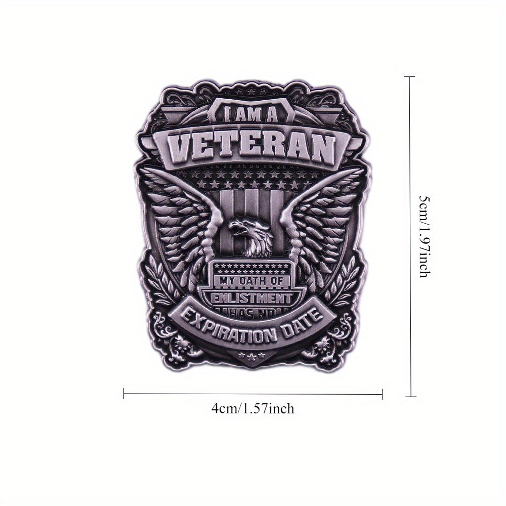 Vintage US Veteran Oath Badge Brooch - "My Oath Has No Expiration Date" Collectible Pin