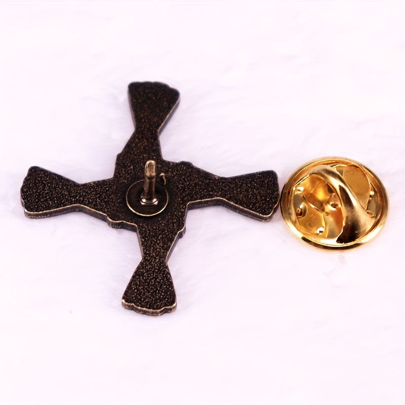 Vintage Celtic Brigid's Cross Brooch - Irish Protection Symbol Collectible Pin