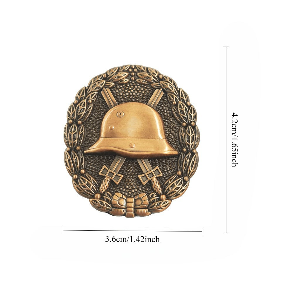 Antique Bronze German Wound Badge Brooch - Wounded Warrior Military Heritage Pin