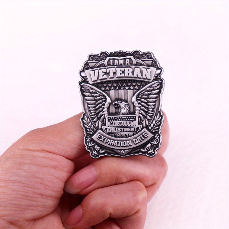 Vintage US Veteran Oath Badge Brooch - "My Oath Has No Expiration Date" Collectible Pin