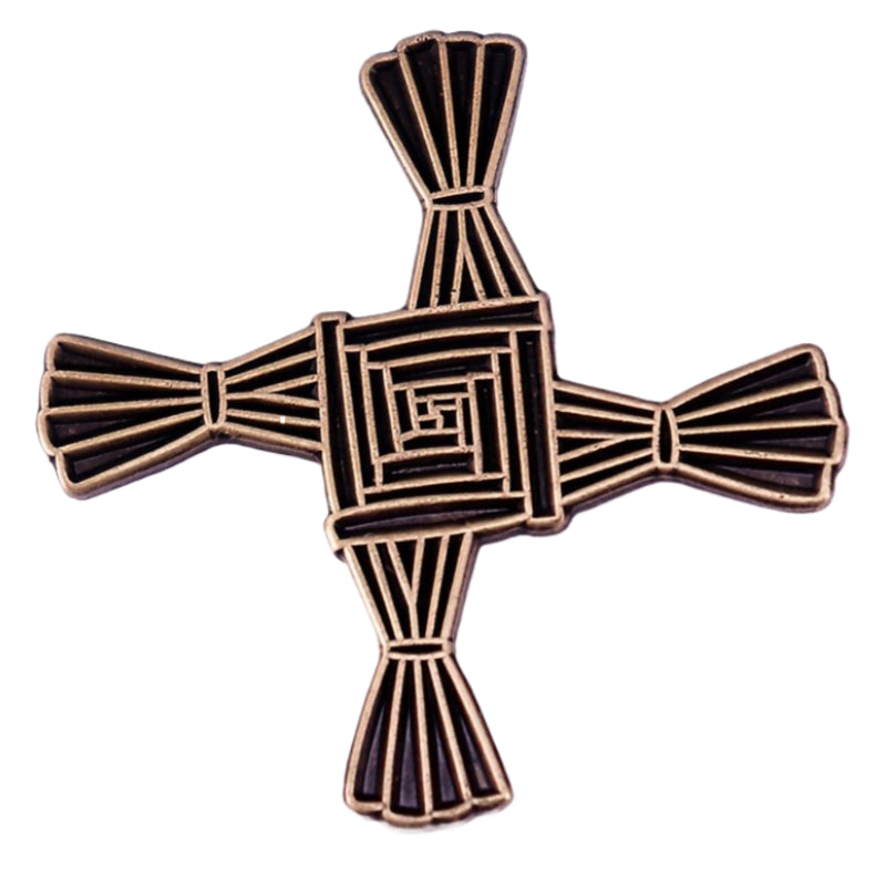Vintage Celtic Brigid's Cross Brooch - Irish Protection Symbol Collectible Pin