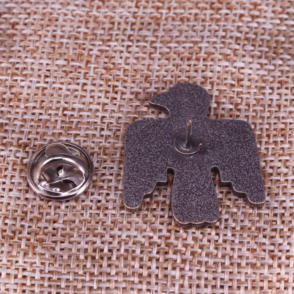 Vintage Navajo Thunderbird Brooch - Native American Tribal Symbol Collectible Pin