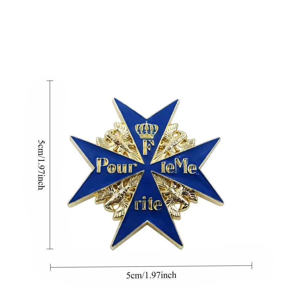 Gold & Blue Pour le Mérite Brooch - Prussian Military Order of Merit Replica Pin