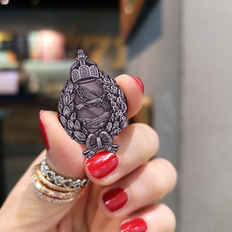 Vintage Imperial German Pilot’s Badge Brooch - WWI Prussian Aviator Collectible Pin