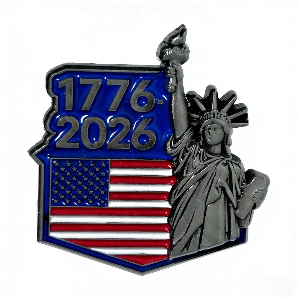 Vintage US 250th Anniversary Statue of Liberty Badge Brooch - 1776-2026 Patriotic Collectible Pin