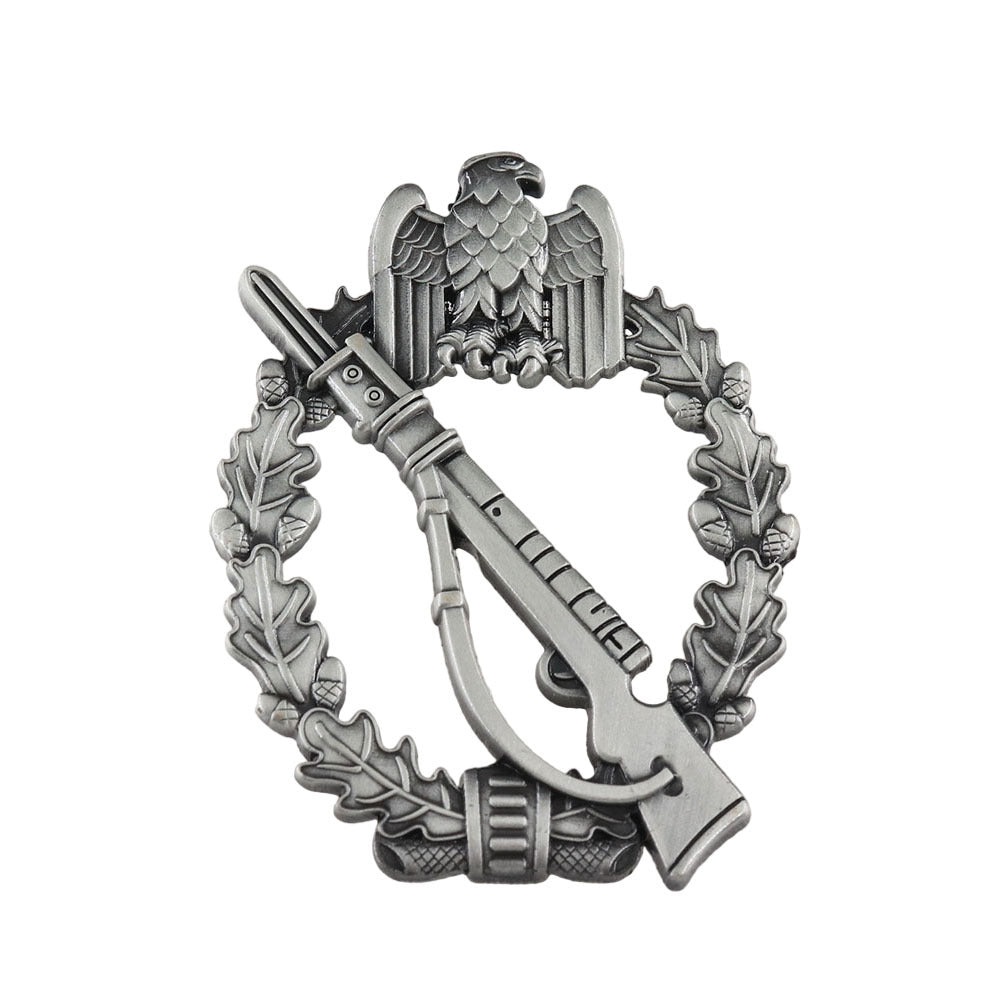 Antique Silver German Infantry Assault Badge Brooch - Wehrmacht Infantry Heritage Pin