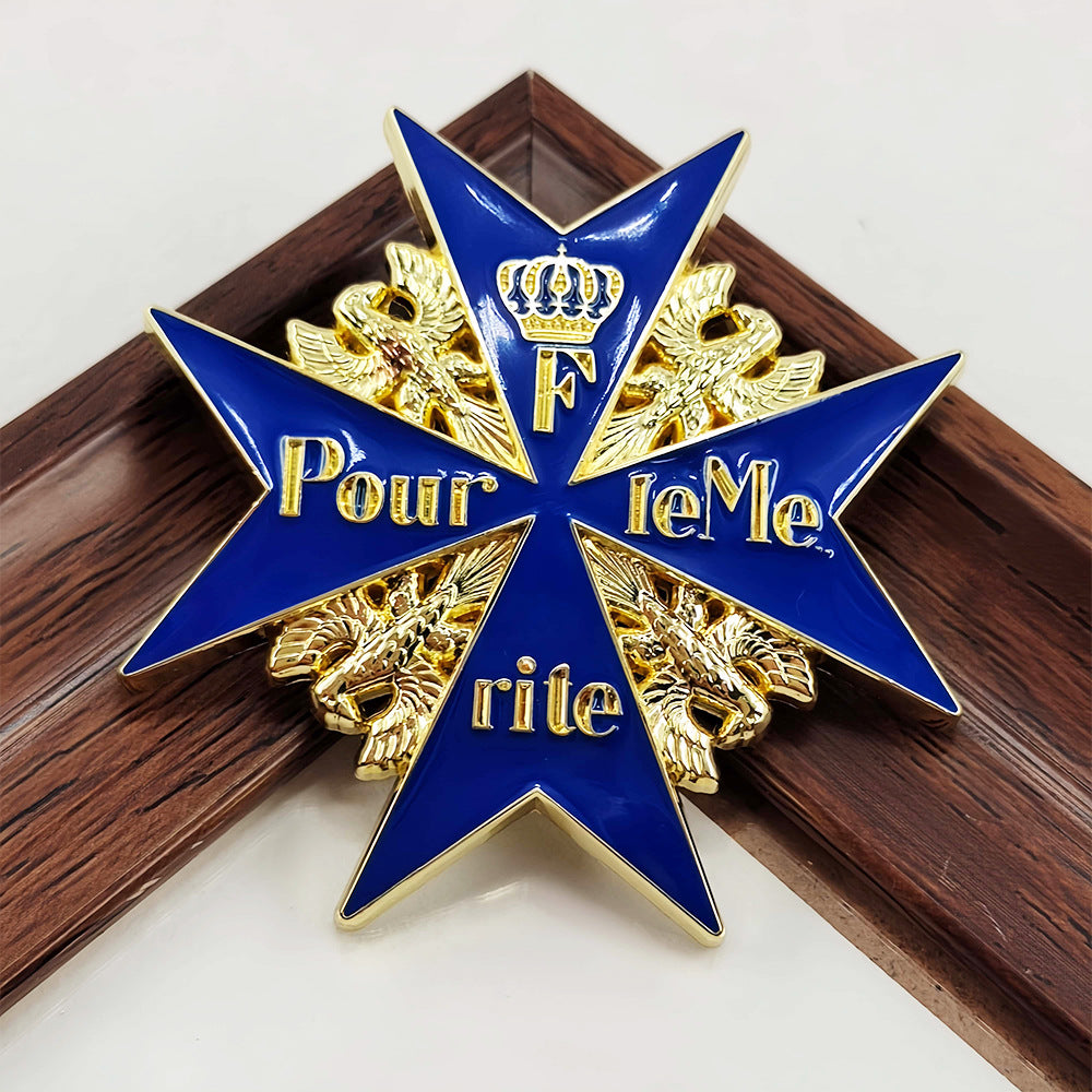 Gold & Blue Pour le Mérite Brooch - Prussian Military Order of Merit Replica Pin