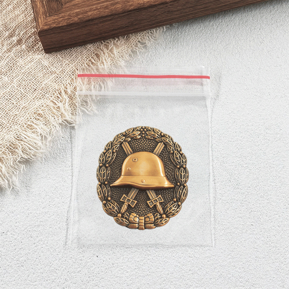 Antique Bronze German Wound Badge Brooch - Wounded Warrior Military Heritage Pin