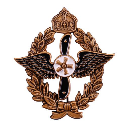 Antique Bronze Prussian Airman Pilot Propeller Brooch - German Aviation Heritage Pin