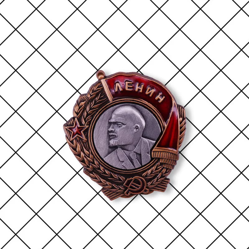 Copper & Silver Soviet Order of Lenin Brooch - USSR Heritage Communist Pin