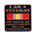 "I Am A Veteran" Oath Of Enlistment Brooch - US Military Heritage Service Ribbon Pin