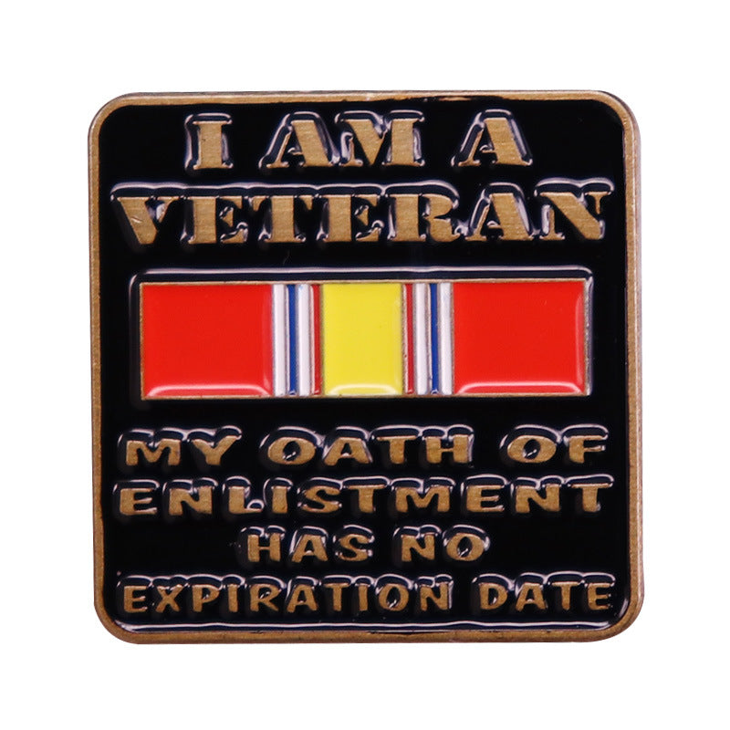 "I Am A Veteran" Oath Of Enlistment Brooch - US Military Heritage Service Ribbon Pin