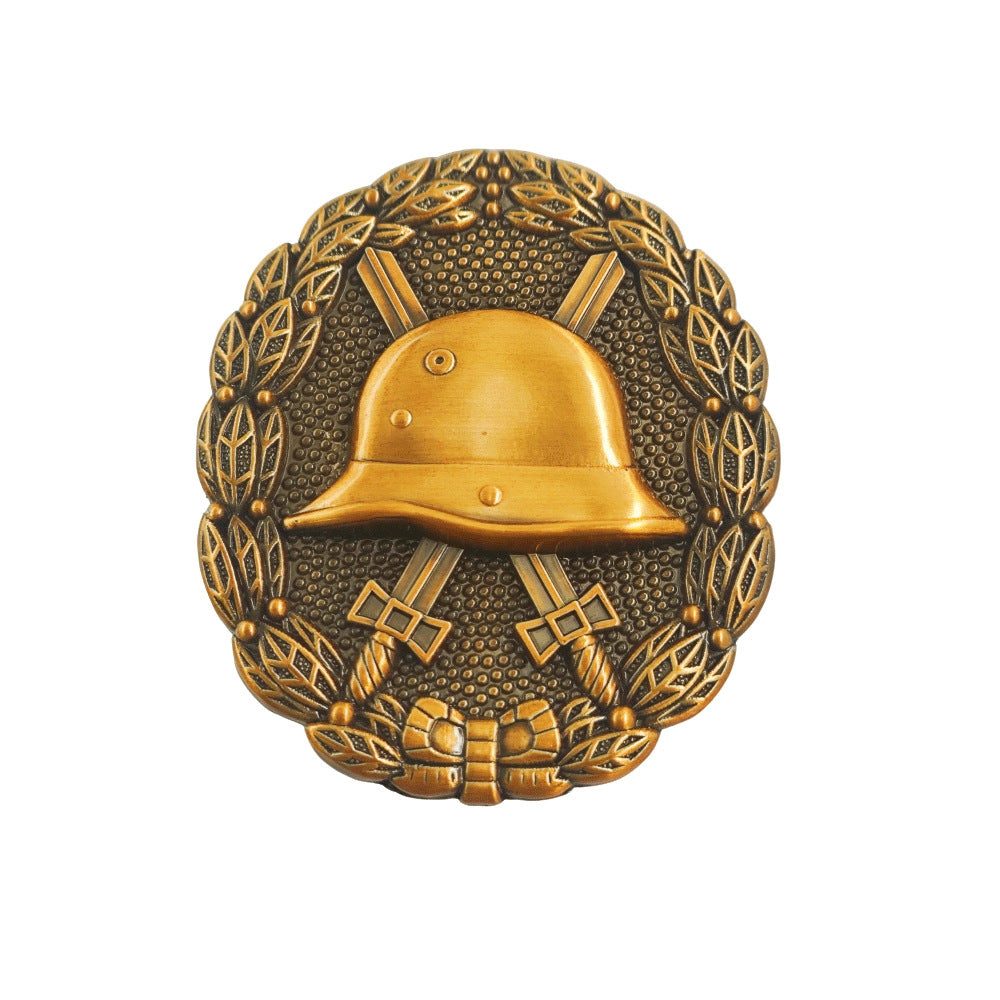 Antique Bronze German Wound Badge Brooch - Wounded Warrior Military Heritage Pin