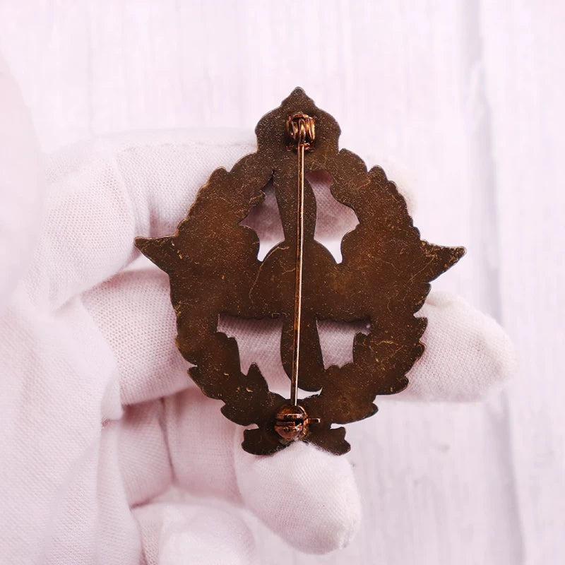 Antique Bronze Prussian Airman Pilot Propeller Brooch - German Aviation Heritage Pin