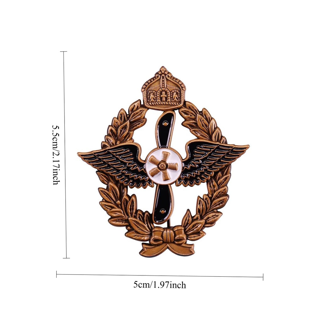 Antique Bronze Prussian Airman Pilot Propeller Brooch - German Aviation Heritage Pin