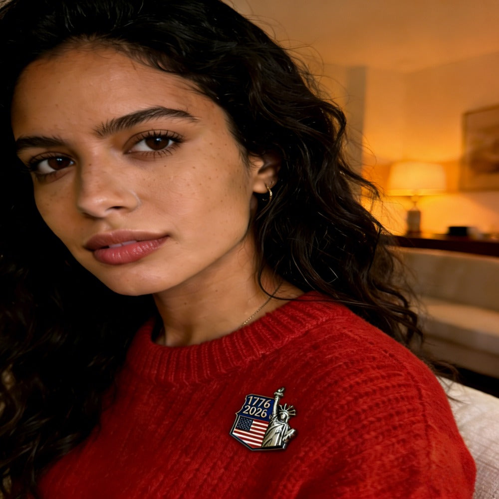 Vintage US 250th Anniversary Statue of Liberty Badge Brooch - 1776-2026 Patriotic Collectible Pin