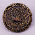 Vintage US Second Amendment Badge Brooch - Right to Bear Arms Collectible Pin