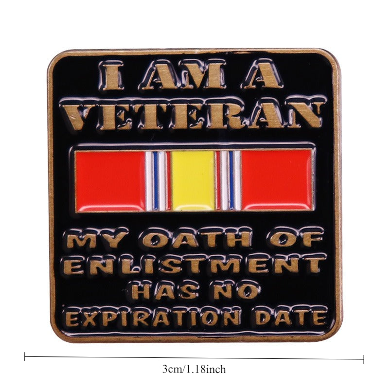 "I Am A Veteran" Oath Of Enlistment Brooch - US Military Heritage Service Ribbon Pin