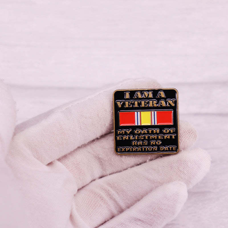 "I Am A Veteran" Oath Of Enlistment Brooch - US Military Heritage Service Ribbon Pin