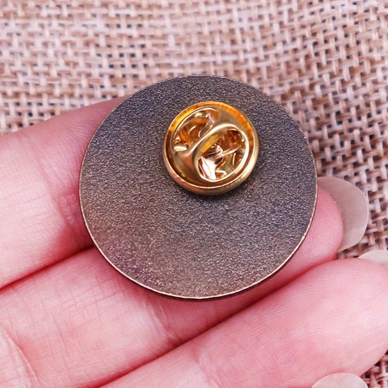 Vintage Viking Vegvísir Compass Brooch - Norse Protection Symbol Collectible Pin