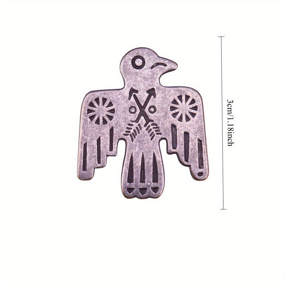 Vintage Navajo Thunderbird Brooch - Native American Tribal Symbol Collectible Pin