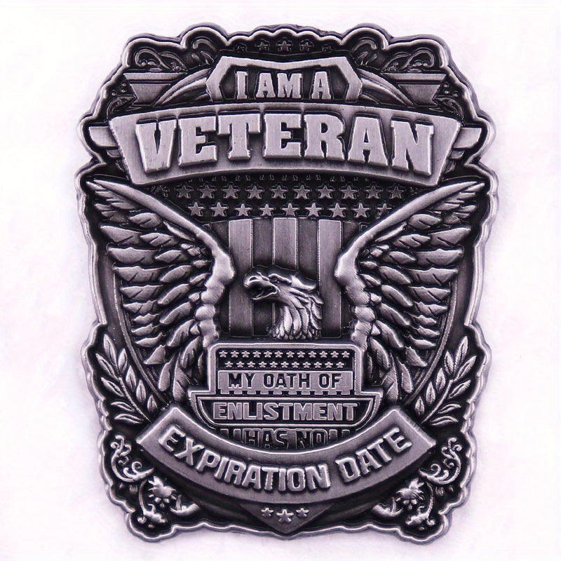 Vintage US Veteran Oath Badge Brooch - "My Oath Has No Expiration Date" Collectible Pin